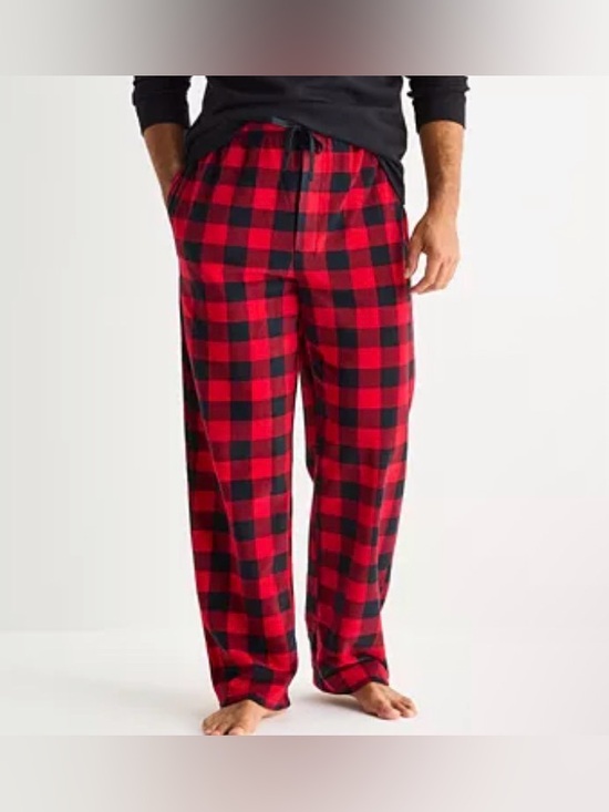 St. John's Bay Other - St. John’s Bay Red Cherry Fleece Sleep Pajama Pants Polyester Men’s Sz: M